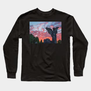 Angel at Sunset Harlow Hill Cemetery Long Sleeve T-Shirt